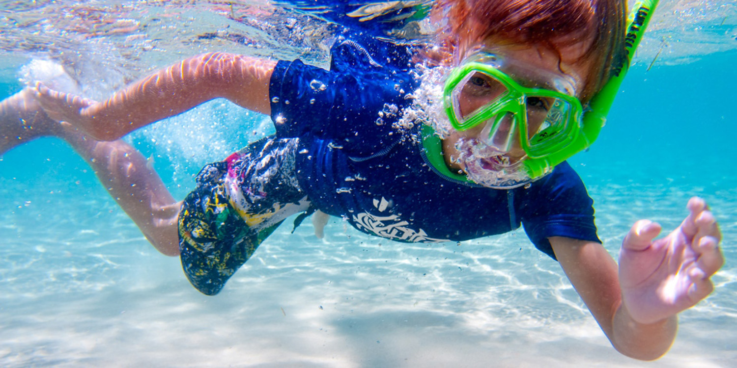 image of AARONTAIT COPYRIGHTED 2014 144 ADVERTISING LIFESTYLE BEACH ISLAND LIFE UNDERWATER SNORKELLING MASK DIVING CLEAR BOY FUN SPLASH